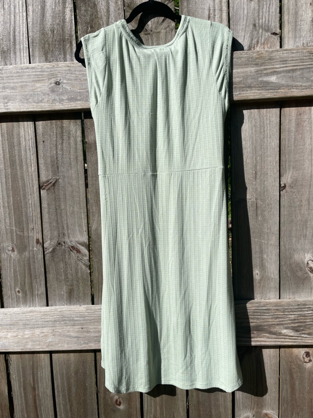 Greige Sz L Sleeveless Sage Tie-Front Midi Dress - Picture 8 of 13